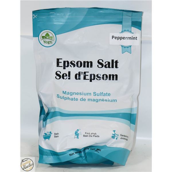 NEW 2 X 2LB YOGTI EPSOM SALT MAGNESIUM PEPPERMINT