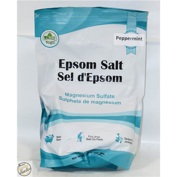 NEW 2 X 2LB YOGTI EPSOM SALT MAGNESIUM PEPPERMINT
