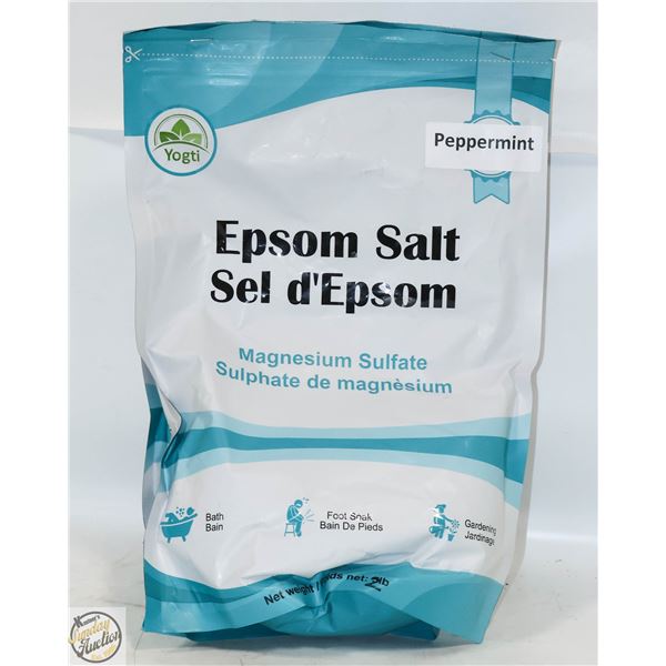 NEW 2 X 2LB YOGTI EPSOM SALT MAGNESIUM PEPPERMINT
