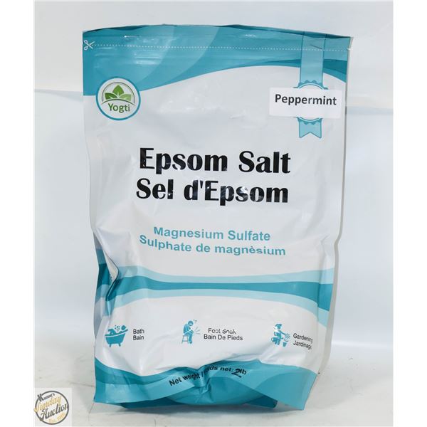 NEW 2 X 2LB YOGTI EPSOM SALT MAGNESIUM PEPPERMINT