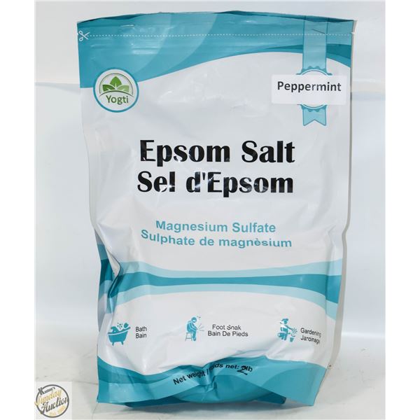 NEW 2 X 2LB YOGTI EPSOM SALT MAGNESIUM PEPPERMINT