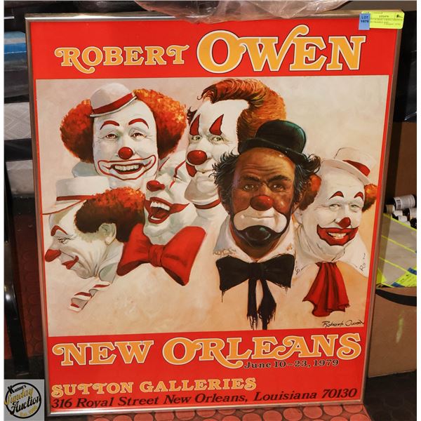 RE-PRINT ROBERT OWEN CARNIVAL PICTURE FRAMED AND