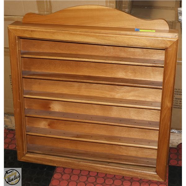 WOODEN DISPLAY CABINET 27" X 26"