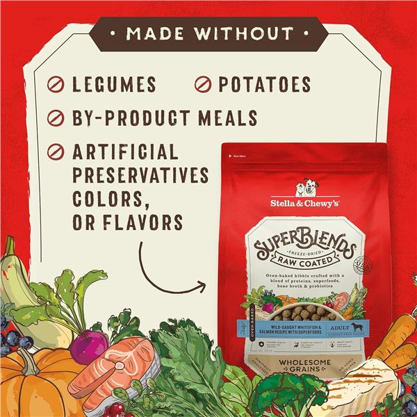 9.5KG BAG OF STELLA & CHEWY'S OVEN BAKED KIBBLE