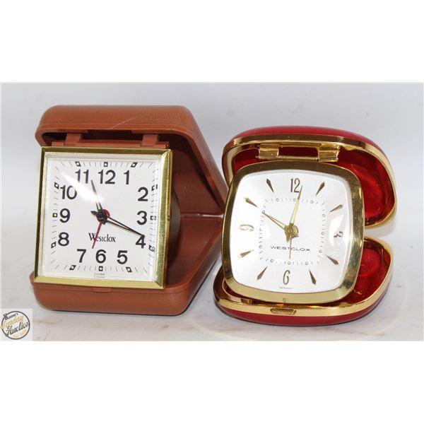 VINTAGE 2 WESTCLOX TRAVEL CASE