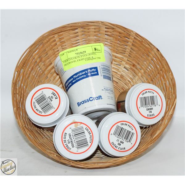 4 NEW COLOR PUTTYS (WHITE, FRUITWOOD, LIGHT OAK &