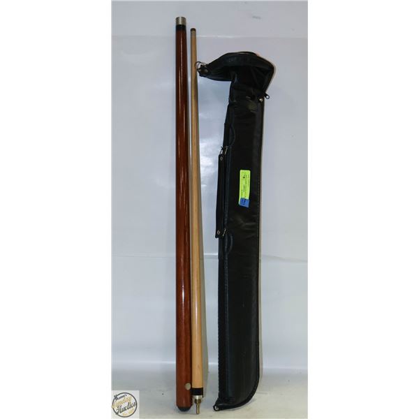 2PC POOL CUE WITH CARRY CASE