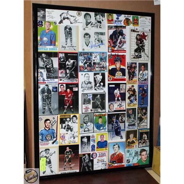 FRAMED PICTURE OF AUTOGRAPHED HOCKEY PLAYERS