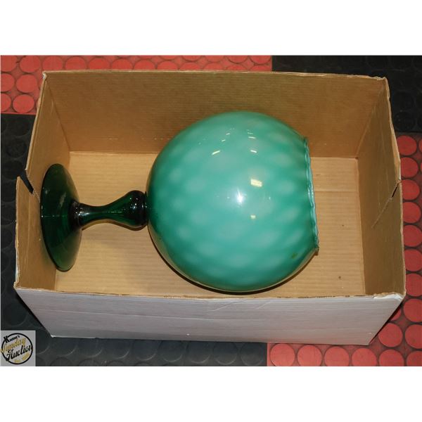 TEAL HANDBLOWN WIDEMOUTH VASE