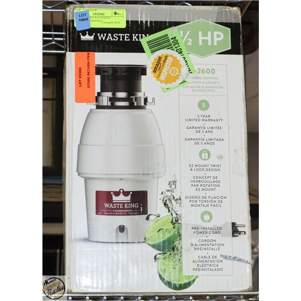 ITEM RETURN WASTEKING GARBAGE DISPOSAL