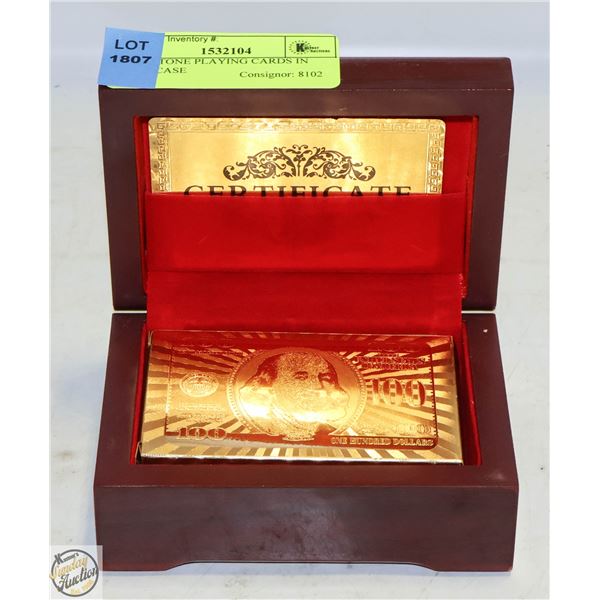 GOLD TONE PLAYING CARDS IN HARDCASE
