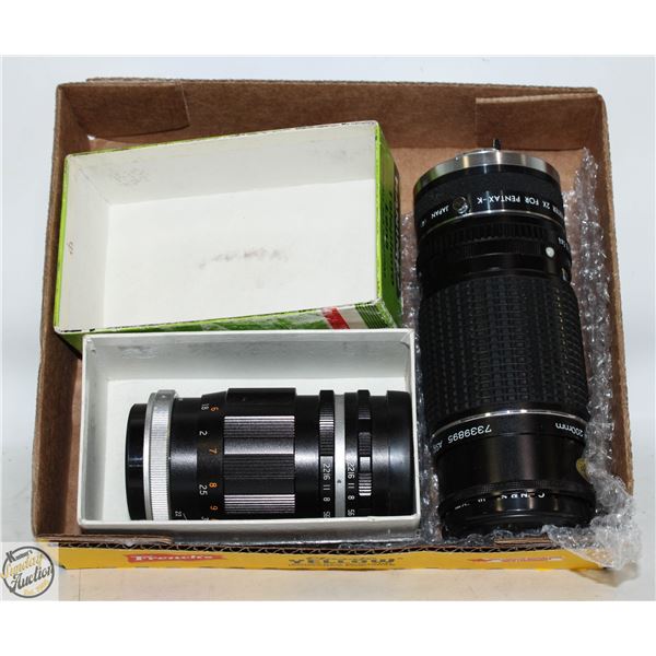 VINTAGE 2 CAMERA LENSES PENTAX
