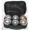 Image 1 : BOULES METAL BALLS IN GREEN CANVAS ZIPPER POUCH