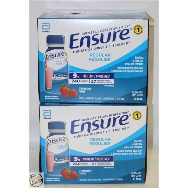 2 CASES OF ENSURE 6 X 235 ML 1 STRAWBERRY