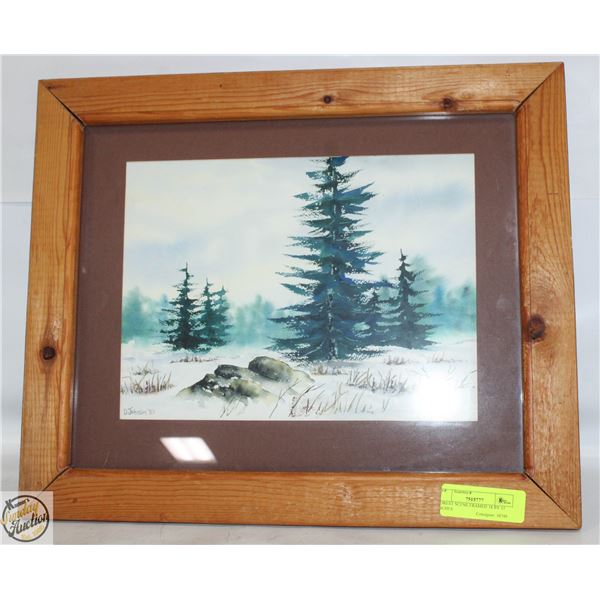 FOREST SCENE FRAMED 18 BY 15 INCHES