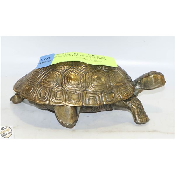 SOLID BRASS TURTLE TRINKET DISH WITH