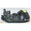 GENUINE SOAPSTONE LARGE HANDCARVED INUIT