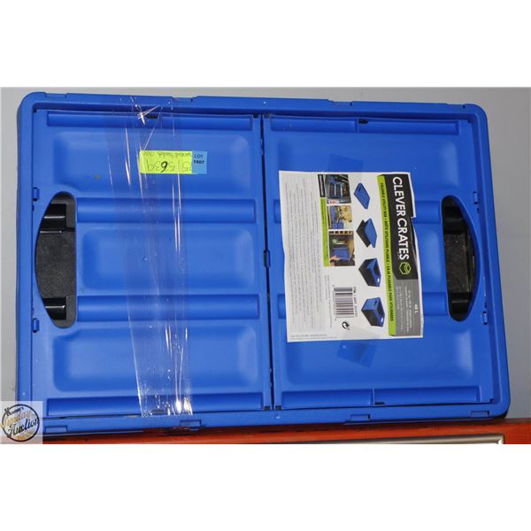 PAIR OF BLACK/BLUE FOLDING BASKETS (STANDARD SIZE)