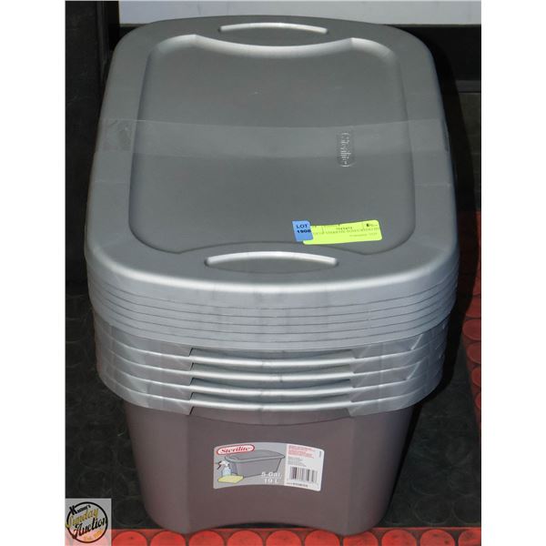 LOT OF STERILITE TOTES WITH LIDS