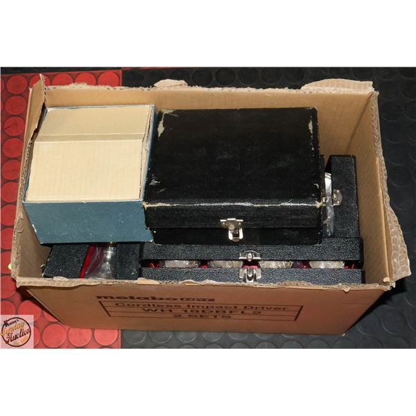 BOX FULL OF SILVER PLATED CHALICES