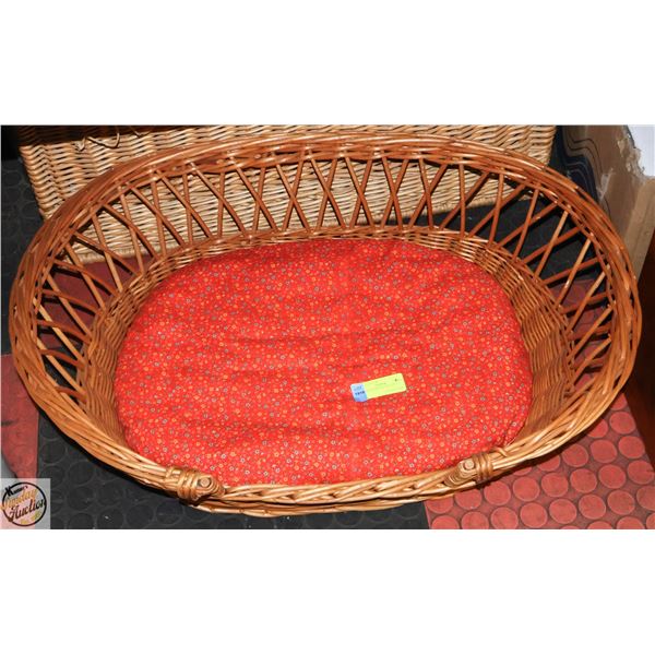 WICKER PET BED 29"X20"X10"