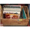 Image 1 : VINTAGE WOOD CRATE W/VINTAGE RECORDS, COUNTRY +