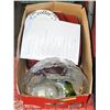 Image 1 : BOX OF HOUSE WARES, PLATES, BOWLS,