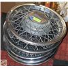 Image 1 : LOT OF 4 VINTAGE WIRE WHEEL HUB CAPS