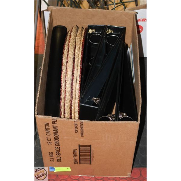 BOX OF BINDERS