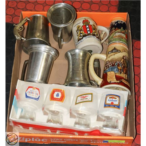 NEW VINTAGE CASSIDY'S SET OF 4 BEER GLASSES