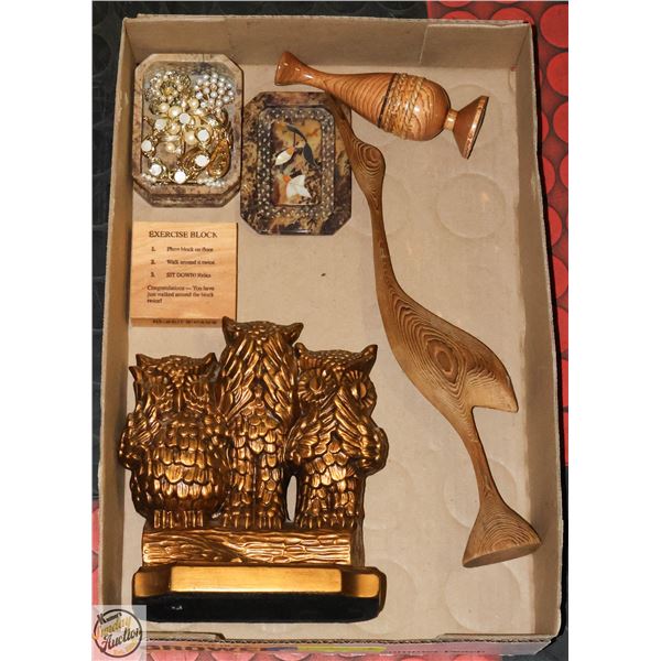 CARAGANA WOOD VASE EMBEDDED WITH BARLEY, OATS,