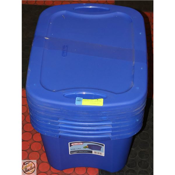 LOT OF STERILITE TOTES WITH LIDS