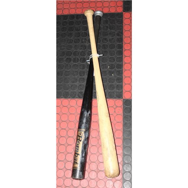 2 BASEBALL BATS (1 ALUMINUM + 1 WOOD)