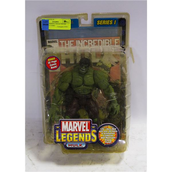 MARVEL SERIES 1 HULK FIGURE WITH #314 COMIC