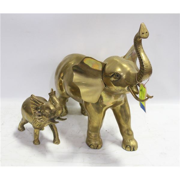 PAIR OF BRASS ELEPHANTS