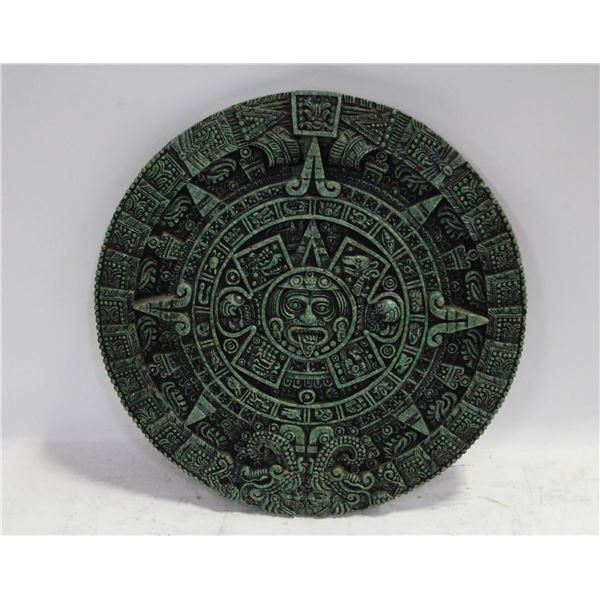 WALL MOUNT STONE CARVED AZTEC DIAL MADE IN MEXICO