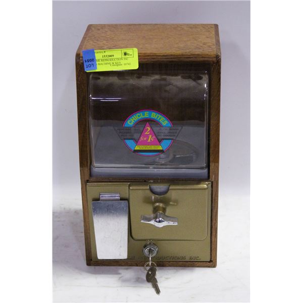 OLDE TYME REPRODUCTION INC VENDING MACHINE W/KEY