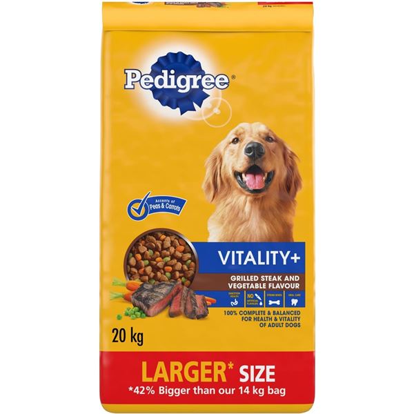 NEW PEDIGREE VITALITY + GRILLED STEAK & VEGETABLE