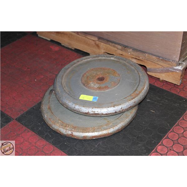 2 X 50 LBS STEEL WEIGHT PLATES