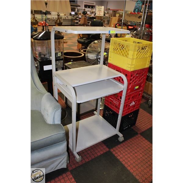 ROLLING COMPUTER DESK WITH KEYBOARD TRAY