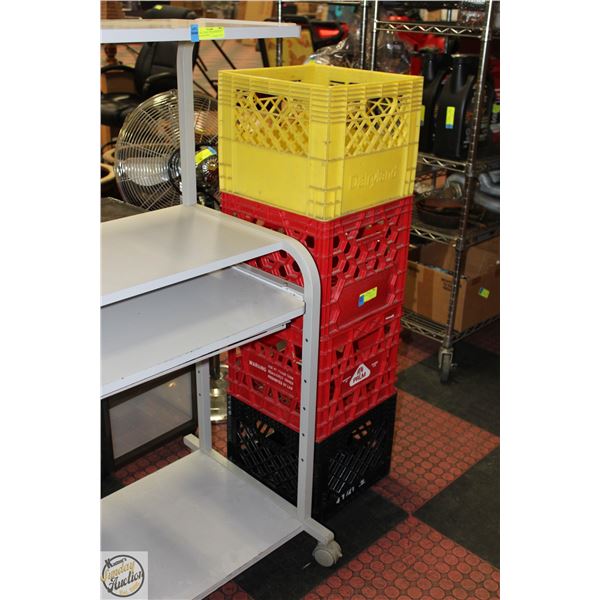 LOT OF 4 STORAGE CRATES