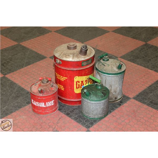 LOT OF VINTAGE GAS CONTAINERS