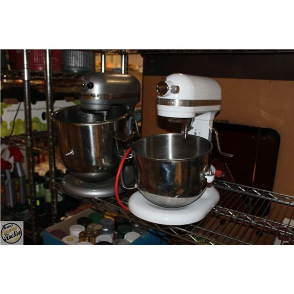 LOT OF KITCHEN AIDS, BOWLS, ATTACHMENTS
