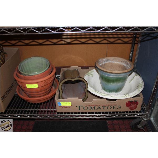 5 CERAMIC PLANT POTS