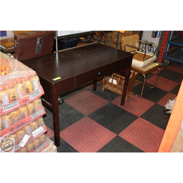 DESK WITH POP OPEN FILE CABINET