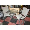 Image 1 : ROUND GLASSTOP PATIO TABLE WITH 2 PATIO