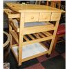 Image 1 : WOODEN SERVING CART ON CASTORS