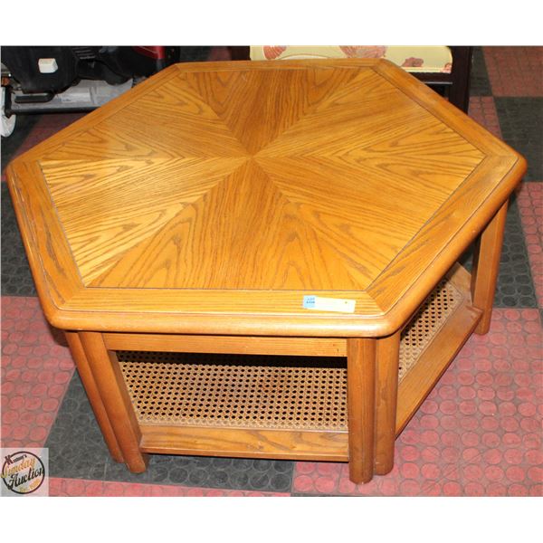 OAK HEXAGON TABLE