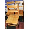 Image 1 : 3 SOLID WIDE SEAT WOOD CHAIRS