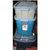 Image 1 : 3 TOTES WITH LIDS RUBBERMAID ROUGHNECKS